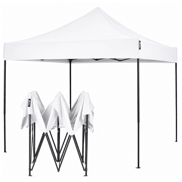 Pavilion de gradina pliabil alb 3m/3m