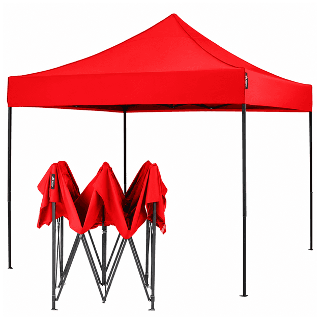 Pavilion de gradina pliabil rosu 3m/3m