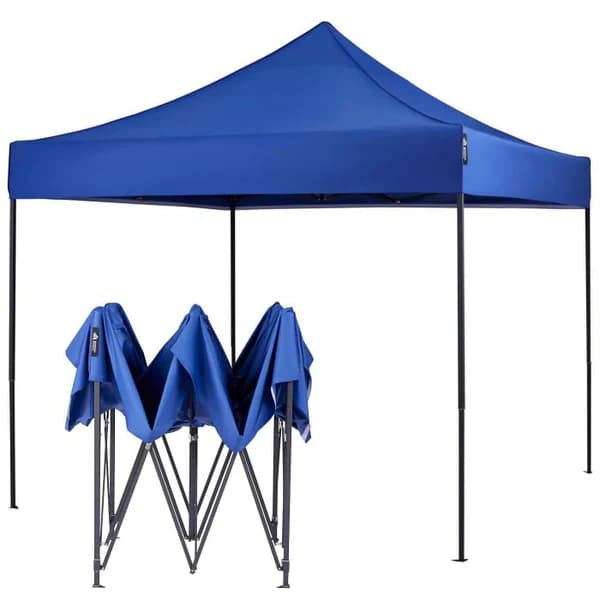 Pavilion de gradina pliabil albastru 3m/3m