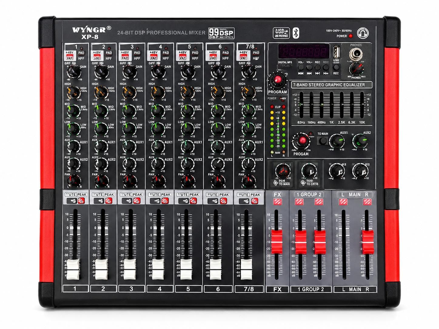 Mixer amplificat profesional WVNGR WG-XP- 8 canale,2X350W